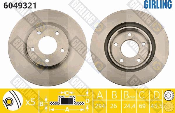 Girling 6049321 - Brake Disc autospares.lv