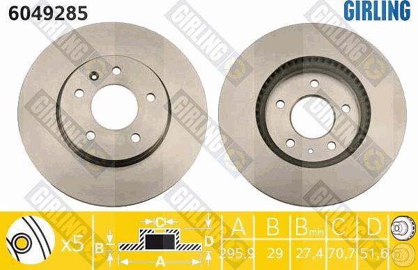 Girling 6049285 - Brake Disc autospares.lv