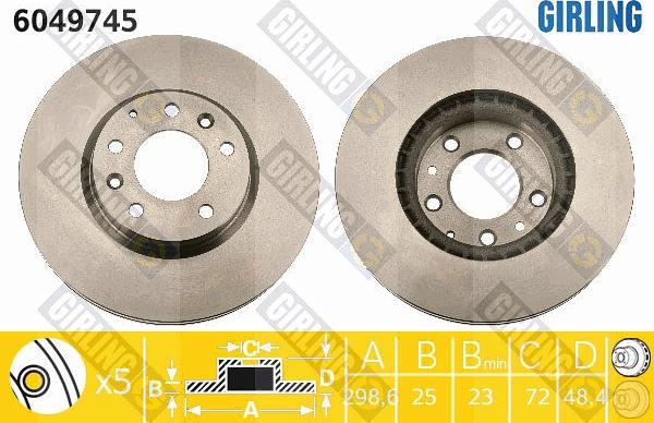 Girling 6049745 - Brake Disc autospares.lv