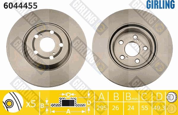 Girling 6044455 - Brake Disc autospares.lv