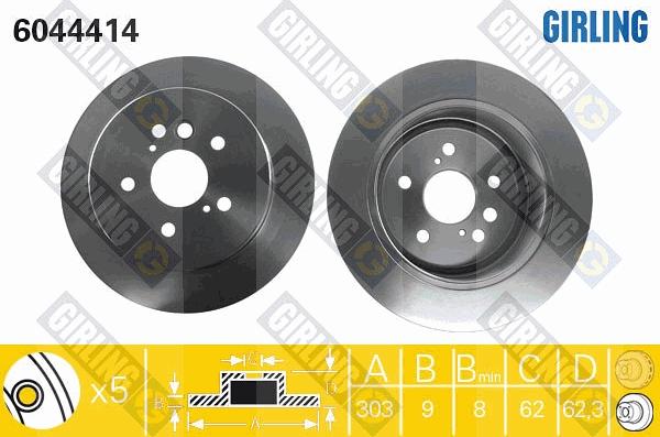 Girling 6044414 - Brake Disc autospares.lv