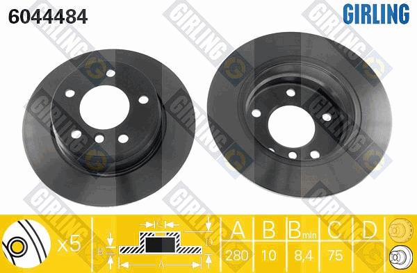 Girling 6044484 - Brake Disc autospares.lv