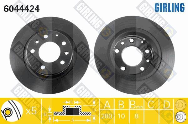 Girling 6044424 - Brake Disc autospares.lv