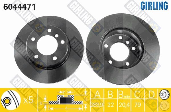 Girling 6044471 - Brake Disc autospares.lv