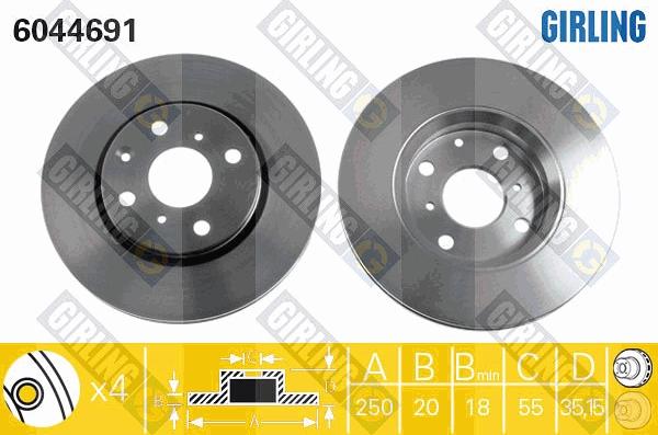 Girling 6044691 - Brake Disc autospares.lv