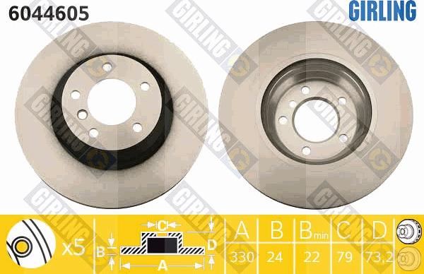 Girling 6044605 - Brake Disc autospares.lv