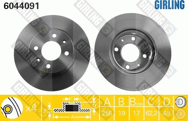 Girling 6044091 - Brake Disc autospares.lv