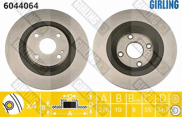 Girling 6044064 - Brake Disc autospares.lv