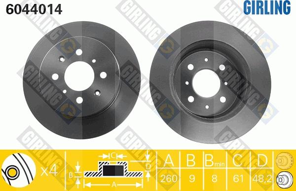 Girling 6044014 - Brake Disc autospares.lv