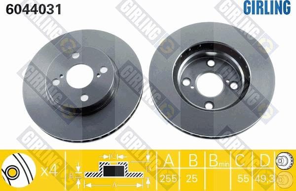 Girling 6044031 - Brake Disc autospares.lv