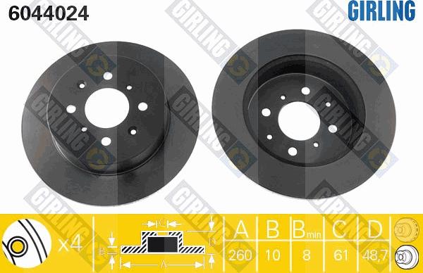 Girling 6044024 - Brake Disc autospares.lv