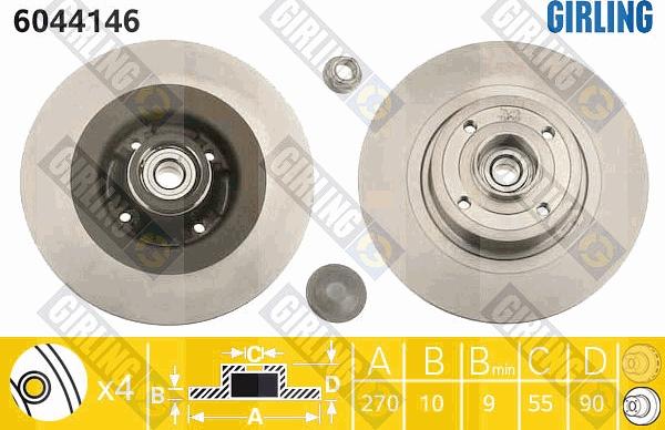 Girling 6044146 - Brake Disc autospares.lv