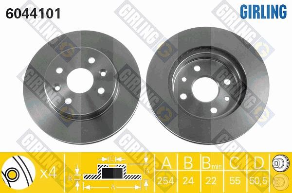 Girling 6044101 - Brake Disc autospares.lv