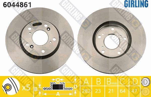 Girling 6044861 - Brake Disc autospares.lv