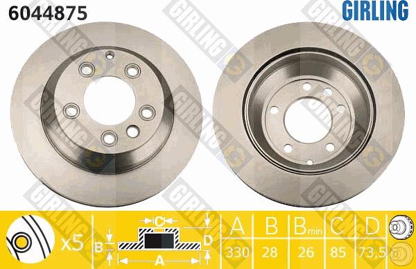 Girling 6044875 - Brake Disc autospares.lv