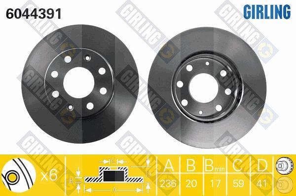 Girling 6044391 - Brake Disc autospares.lv