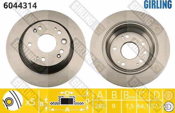 Girling 6044314 - Brake Disc autospares.lv