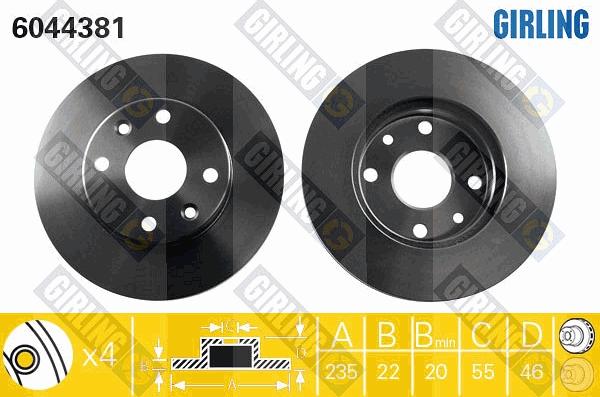 Girling 6044381 - Brake Disc autospares.lv