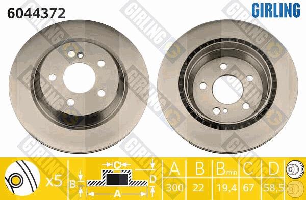 Girling 6044372 - Brake Disc autospares.lv