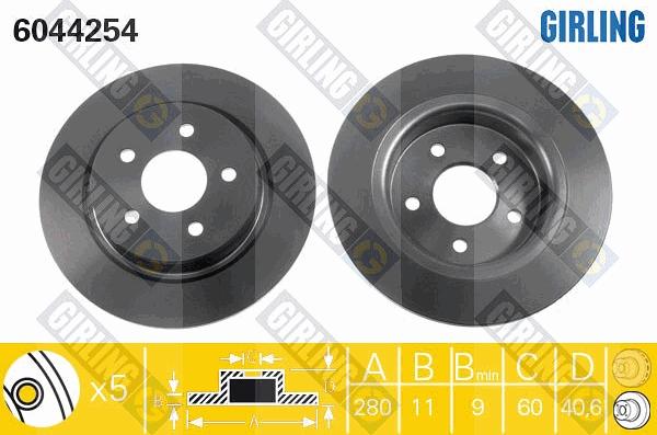 Girling 6044254 - Brake Disc autospares.lv