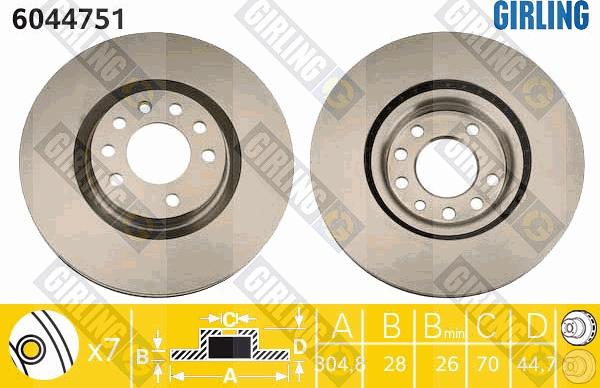 Girling 6044751 - Brake Disc autospares.lv