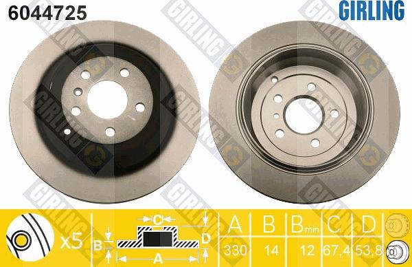 Girling 6044725 - Brake Disc autospares.lv