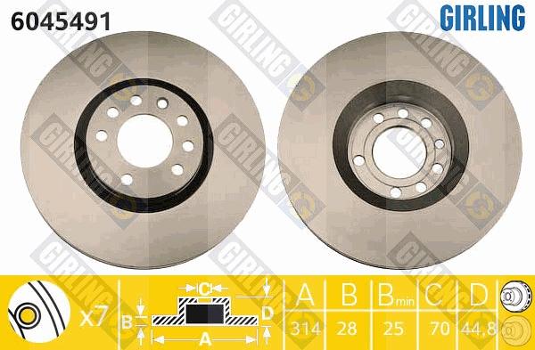 Girling 6045491 - Brake Disc autospares.lv