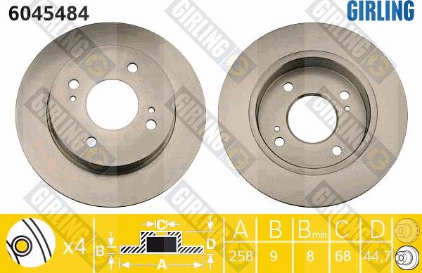 Girling 6045484 - Brake Disc autospares.lv