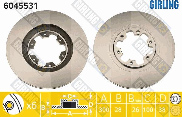 Girling 6045531 - Brake Disc autospares.lv