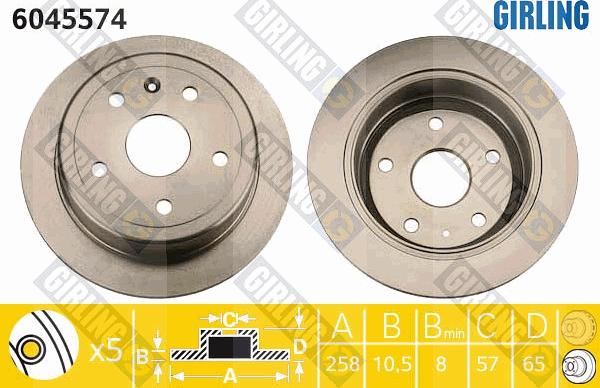 Girling 6045574 - Brake Disc autospares.lv