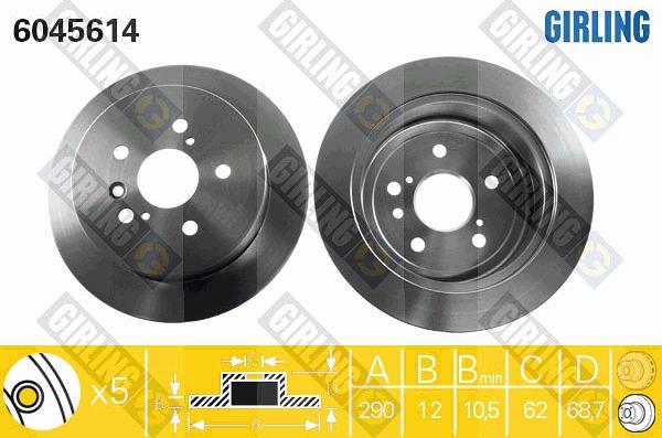 Girling 6045614 - Brake Disc autospares.lv