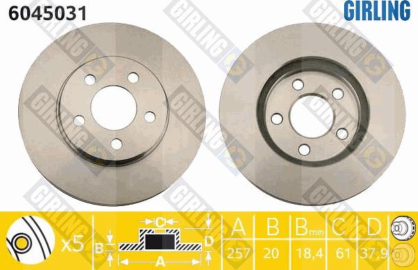 Girling 6045031 - Brake Disc autospares.lv