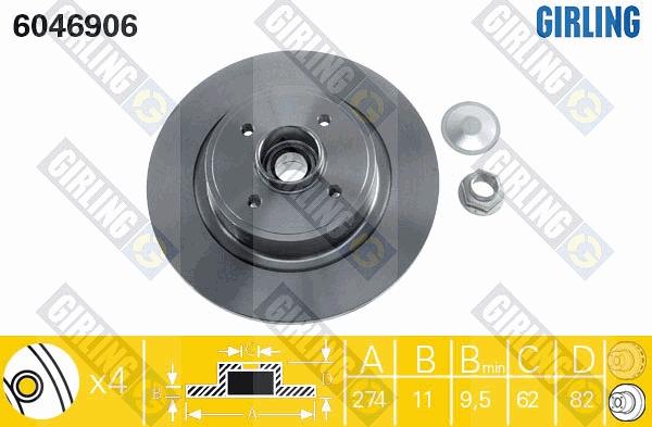 Girling 6046906 - Brake Disc autospares.lv