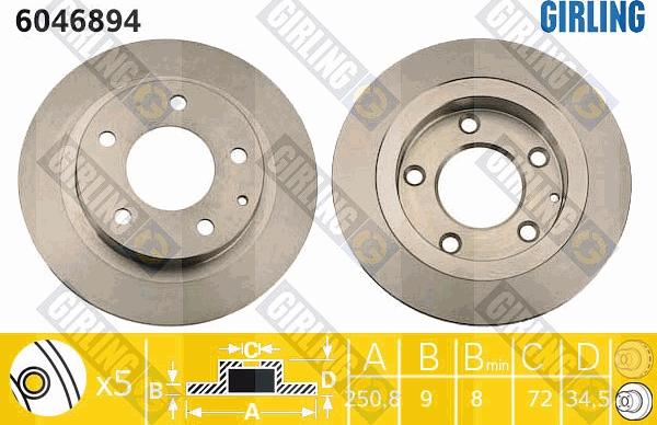 Girling 6046894 - Brake Disc autospares.lv