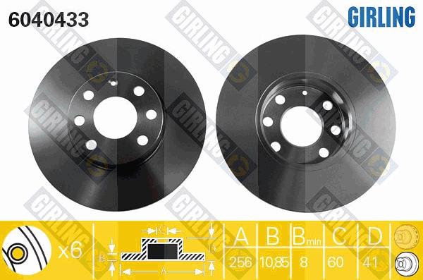 Girling 6040433 - Brake Disc autospares.lv