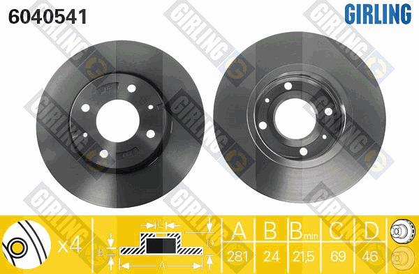 Girling 6040541 - Brake Disc autospares.lv