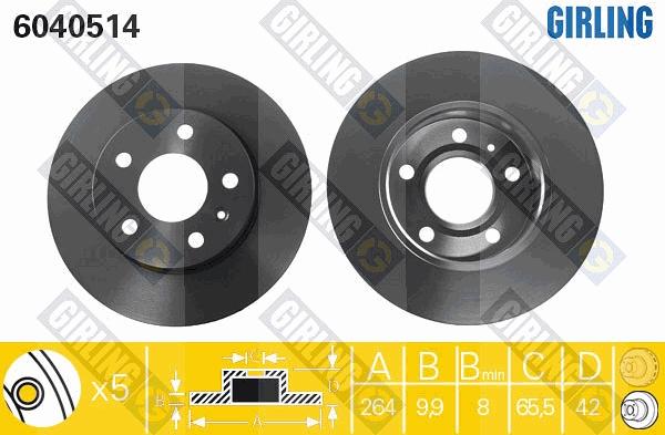 Girling 6040514 - Brake Disc autospares.lv