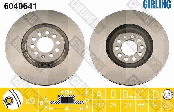 Girling 6040641 - Brake Disc autospares.lv