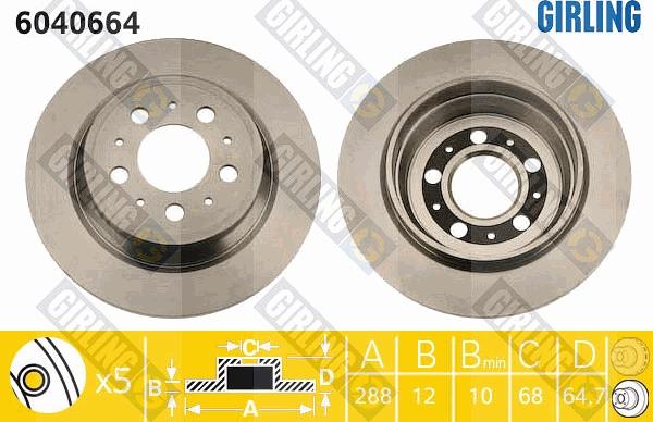 Girling 6040664 - Brake Disc autospares.lv