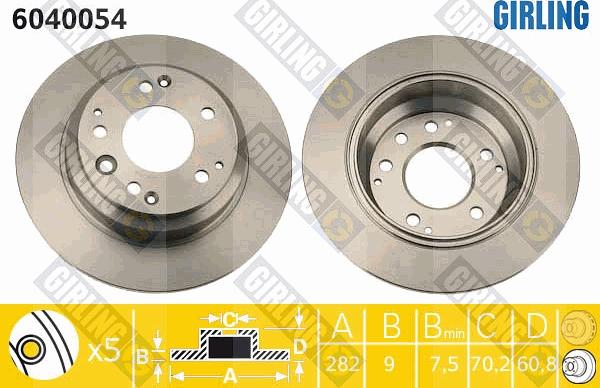 Girling 6040054 - Brake Disc autospares.lv