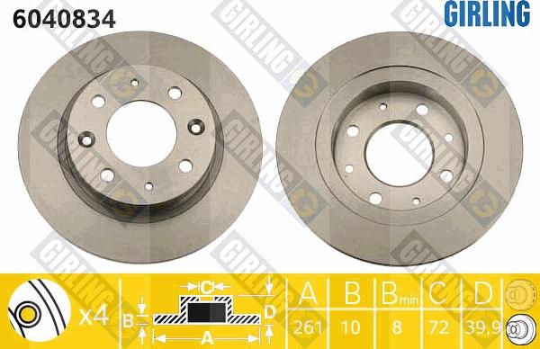 Girling 6040834 - Brake Disc autospares.lv