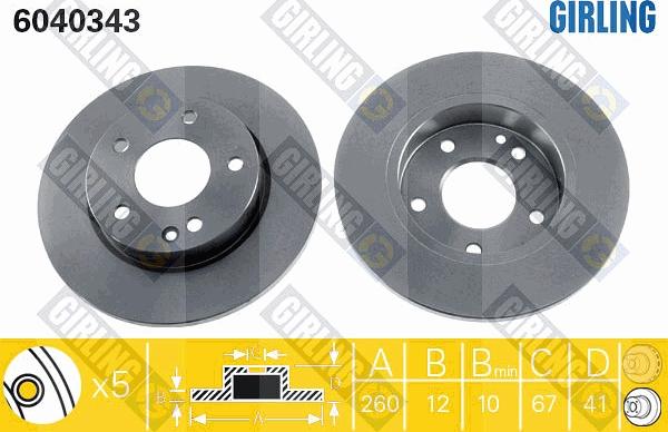 Girling 6040343 - Brake Disc autospares.lv