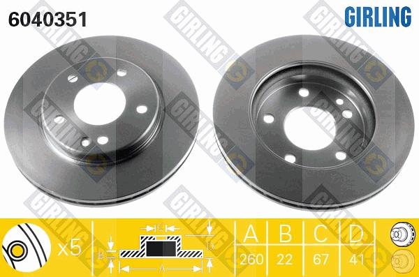 Girling 6040351 - Brake Disc autospares.lv