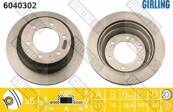 Girling 6040302 - Brake Disc autospares.lv