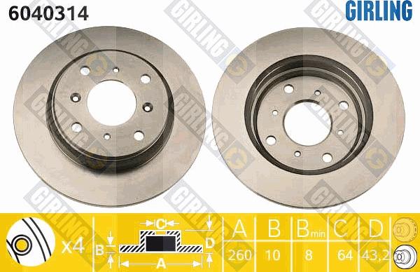 Girling 6040314 - Brake Disc autospares.lv