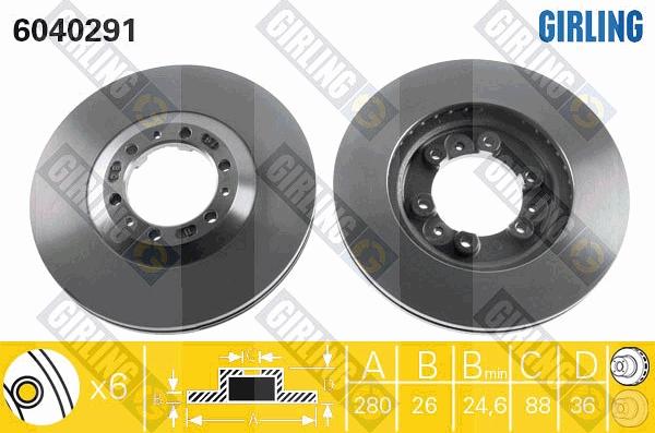 Girling 6040291 - Brake Disc autospares.lv