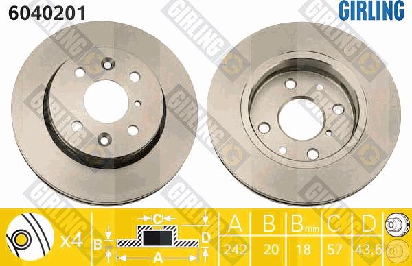 Girling 6040201 - Brake Disc autospares.lv