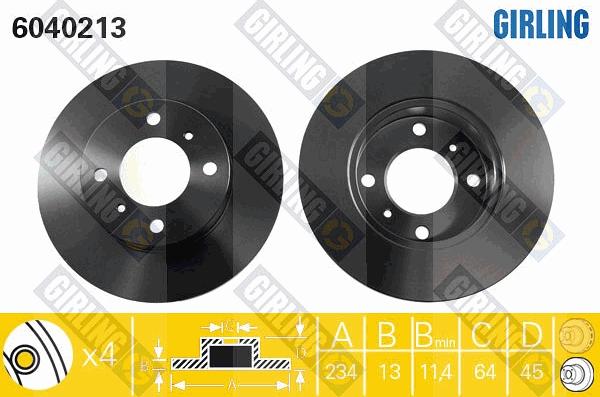 Girling 6040213 - Brake Disc autospares.lv