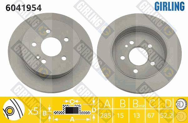 Girling 6041954 - Brake Disc autospares.lv