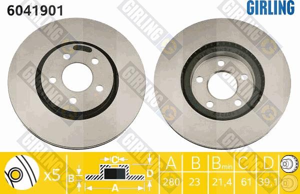 Girling 6041901 - Brake Disc autospares.lv